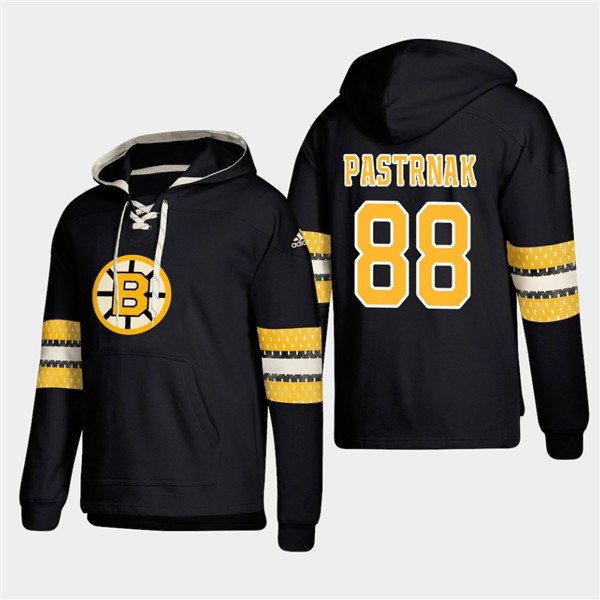 Men's Boston Bruins #88 David Pastrnak Black All Stitched Sweatshirt Hoodie